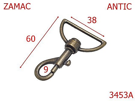 Carabine poseta - 3453A/CARABINA 38 mm-30Kg-38-mm---antic--5H5-5A6-5D8-10B26--