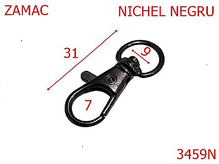 Carabine poseta - 3459N/CARABINA POSETA-9-mm---nichel negru--5N8-5A8-5A7--
