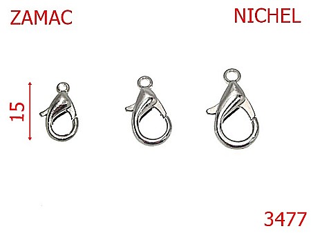 Carabine poseta - 3477/MINICARABINA-15-mm---nichel---AU40--