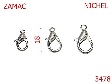 Carabine poseta - 3478/MINICARABINA-18-mm---nichel---AU40--