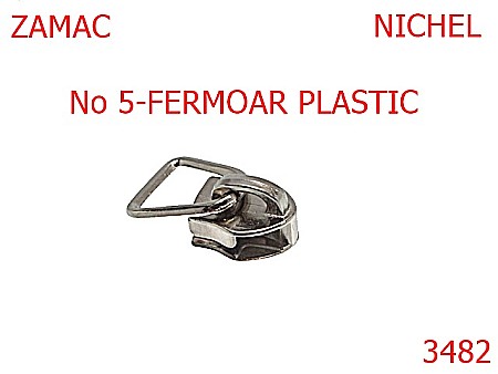 Cursori fermoar - 3482/CURSOR FERMOAR NO 5/PLASTIC-NO 5-mm---nichel-----