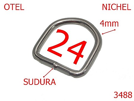 Inele D - 3488/INEL D 24 mm-24-mm-4-nichel-2C1--3C1--