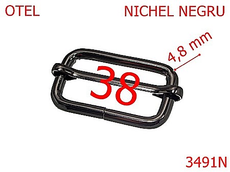 Catarame cu reglaj - 3491N/CATARAMA REGLAJ  38 mm-38-mm-4.8-nichel negru--4i7-4H7-1B8---