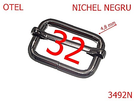 Catarame cu reglaj - 3492N/CATARAMA REGLAJ  32 mm-32-mm-4.8-nichel negru--4L7-1D7-7F4-1B3--