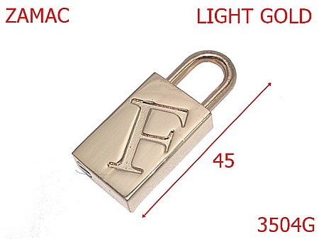 Accesorii metalice pentru marochinarie - 3504G/LACATEL ORNAMENTAL-45-mm---gold light---2F1--