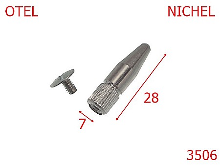 Accesorii metalice pentru marochinarie - 3506/CRAMPON ZGARDA-28-mm---nichel---AB39/AB40/4L7--