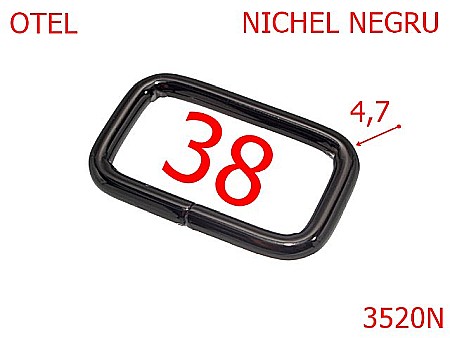 Inele dreptunghiulare - 3520N/INEL DREPTUNGHIULAR-38-mm---nichel negru--4F8-3G7---