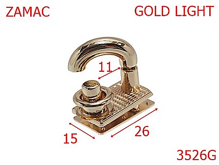 Inchizatori - 3526G/INCHIZATOARE PE OCHET-26X15-mm---gold light---2F3--