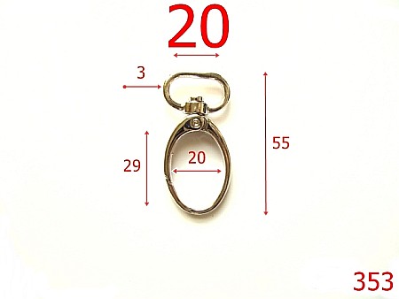Carabine poseta - 353/CARABINE-20-mm---nichel---5B2--D32
