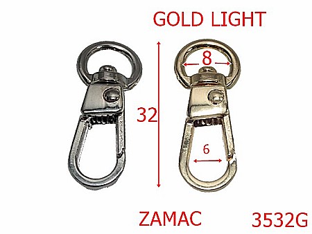 Carabine poseta - 3532G/MINICARABINA-8-mm---gold light--5B8---