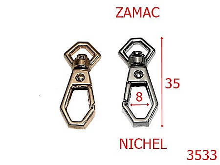 Carabine poseta - 3533/MINICARABINA LANT-5-mm---nichel-5X8----