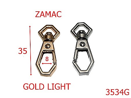 Carabine poseta - 3534G/MINICARABINA LANT-5-mm---gold light--5L10-AN42--