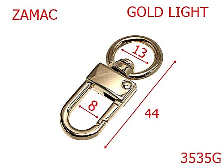 Carabine poseta - 3535G/CARABINA 13mm-13-mm---gold light--5X9---