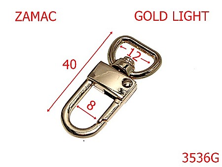 Carabine poseta - 3536G/CARABINA 12mm-12-mm---gold light--5X10---