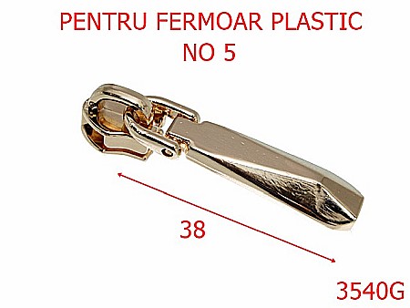 Cursori fermoar - 3540G/CURSOR FERMOAR PLASTIC NR 5-NO5-mm---gold light-----
