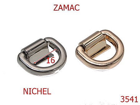 Sustinatori poseta - 3541/SUSTINATOR ZAMAC 16 mm-16-mm---nichel---7H4--