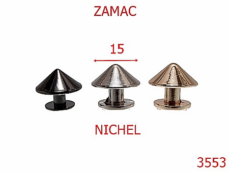 Accesorii metalice pentru marochinarie - 3553/CIUPERCUTE  15 mm.-15-mm---nichel---AF5-2F2--