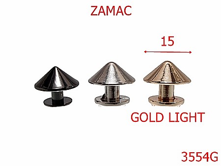 Accesorii metalice pentru marochinarie - 3554G/CIUPERCUTE  15 mm.-15-mm---gold light---AF6-2F2--
