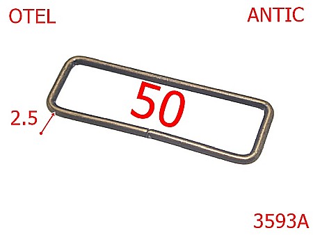 Inele dreptunghiulare - 3593A/INEL DREPTUNGHIULAR  5  CM-50-mm-2.5-antic---3J2/7J2--