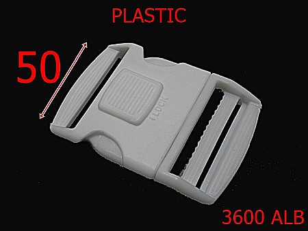 Plastice - 3600ALB/TRIDENT CU  BLOCAJ 5 CM-50-mm---alb-----