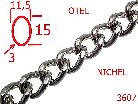 Lant poseta otel - 3607/LANT POSETA OTEL-11.5-mm-3-nichel---14A2--