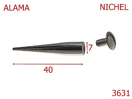 Accesorii metalice pentru marochinarie - 3631/CRAMPON ZGARDA-40-mm---nichel---10D25/10D26--