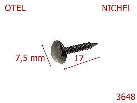 Accesorii metalice pentru marochinarie - 3648/TINTE INCALTAMINTE-7.5-mm---nichel---10A14--