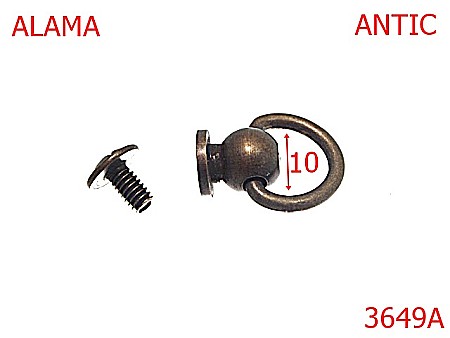 Inele D - 3649A/SUSTINATOR CU SURUB  10mm.-10-mm---antic---X13--