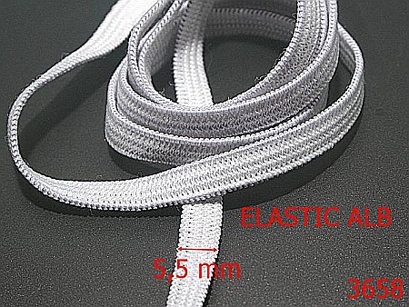 Snur - 3658/ELASTIC  METRAJ-5.5-mm---alb-----