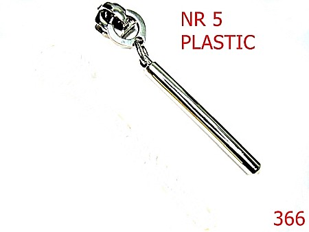 Cursori fermoar - 366/CURSOR PT PLASTIC-Nr 5-mm---nichel-----U36
