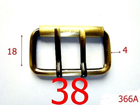 Catarame cu rola si 2 cuie - 366A/CATARAMA CU ROLA  38MM*4MM/ANTIK-38-mm-4-antic---6K4--N13