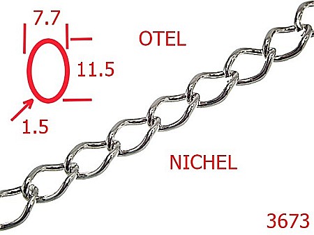 Lant poseta otel - 3673/LANT OTEL  POSETA -7.7-mm-1.5-nichel---14K3--