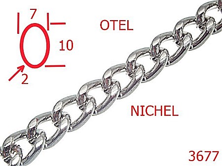 Lant poseta otel - 3677/LANT OTEL  POSETA -7-mm-2-nichel-14j2--14J3--