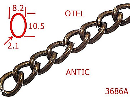 Lant poseta otel - 3686A/LANT OTEL  POSETA -8.2-mm-2.1-antic---14H6--