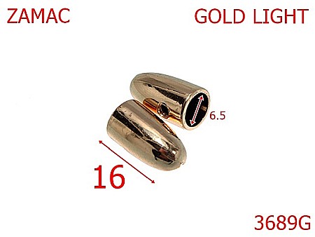 Clopotei poseta - 3689G/CAPAT SNUR-6.5-mm---gold light-15B3----
