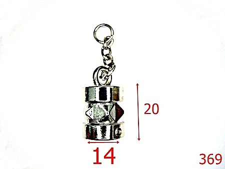 Clopotei poseta - 369/CLOPOTEL CU LANT ORNAMENTAL-14-mm---nichel-15B4--4G4/4A8--U39
