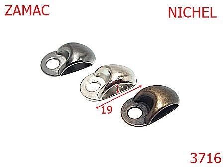 Accesorii metalice pentru marochinarie - 3716/CARLIG BOCANC-3.7-mm---nichel-13D13--14D18--