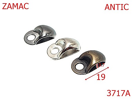 Accesorii metalice pentru marochinarie - 3717A/CARLIG BOCANC-3.7-mm---antic-15A1--14A16--