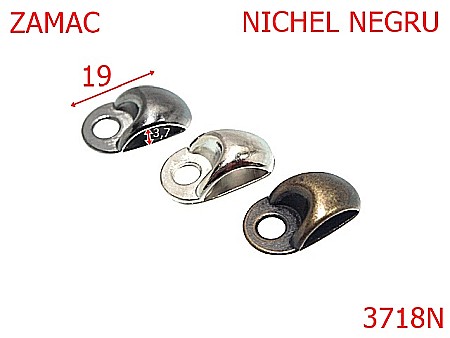 Accesorii metalice pentru marochinarie - 3718N/CARLIG BOCANC-3.7-mm---nichel negru-15A1--14A17--