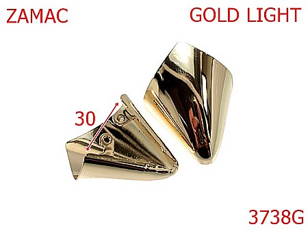 Accesorii metalice pentru marochinarie - 3738G/VARF METALIC INCALTAMINTE-30-mm---gold light---1C8--