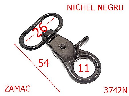 Carabine poseta - 3742N/CARABINA-26-mm---nichel negru-5K9----