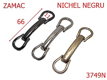 Accesorii metalice pentru marochinarie - 3749N/ORNAMENT INCALTAMINTE-66-mm---nichel negru-21 D 10----