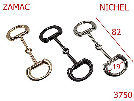 Accesorii metalice pentru marochinarie - 3750/ORNAMENT ARTICULAT INCALTAMINTE-82-mm---nichel---14D16--