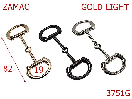 Accesorii metalice pentru marochinarie - 3751G/ORNAMENT ARTICULAT INCALTAMINTE-82-mm---gold light---14D14--