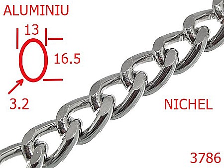 Lant poseta - 3786/LANT ALUMINIU-13-mm-3.2-nichel---14G15--