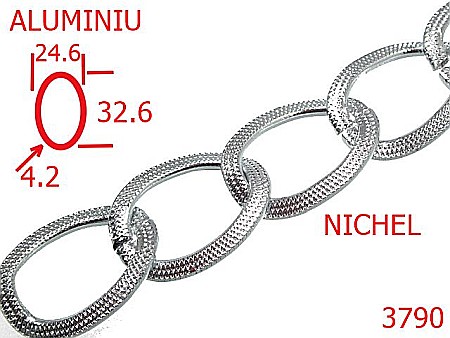 Lant poseta aluminiu - 3790/LANT ALUMINIU-24.6-mm-4.2-nichel---13K14/13K18--