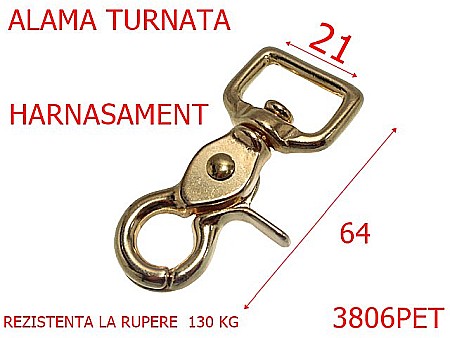 Harnasament - 3806PET/CARABINA HARNASAMENTE-21-mm---alama lustruita---9C28--
