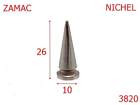 Accesorii metalice pentru marochinarie - 3820/CRAMPON ZAMAC-26-mm---nichel---AC22--