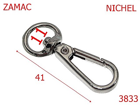 Carabine poseta - 3833/CARABINA-11-mm---nichel---5B5/AR43--