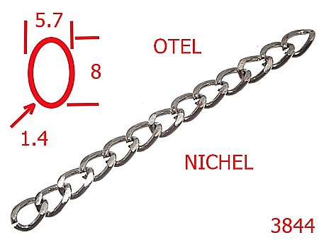 Lant poseta otel - 3844/LANT-5.7-mm-1.4-nichel---14L1--